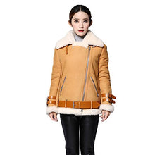Load image into Gallery viewer, fur story 151248 Women&#39;s Real Double-Faced Fur and Leather Coat Turn Down Collar