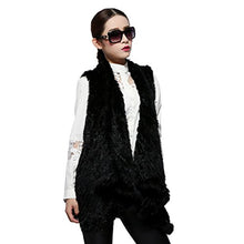 Load image into Gallery viewer, Fur Story Women&#39;s Knitted Real Rabbit Fur Vest Inclined Placket