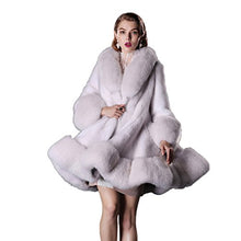 Load image into Gallery viewer, fur story Women&#39;s Long Real Mink Fur Coat with Fox Fur Collar Cuff and Hem Full Sleeve