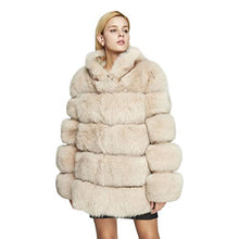 Load image into Gallery viewer, fur story Women&#39;s Fox Fur Coat with Stand Collar Fur Jacket for Winter 18125