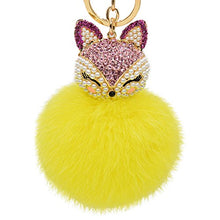 Load image into Gallery viewer, Fur Story 16822 Real Rex Rabbit Fur Pompom Ball Car Key Chain Handbag Key Rings