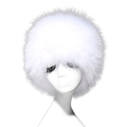 Fur Story 15663 Women's Knitted Real Puff Fox Fur Beanie Hat Skull Cap