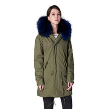 Load image into Gallery viewer, Fur Story Women&#39;s Long Real Fur Coat with Fox Fur Lining and Raccoon Fur Hood Full Sleeve