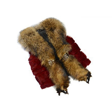 Load image into Gallery viewer, Fur Story Women&#39;s Short Real Rabbit Fur Vest with Raccoon Fur Collar