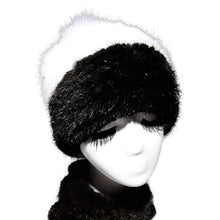 Load image into Gallery viewer, Fur Story Women&#39;s Knitted Real Mink Fur Beanie Hat with Fox Fur Pom Pom Skullies Hat