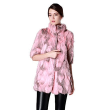 Load image into Gallery viewer, fur story Women&#39;s Long Real Rabbit Fur Coat with Plus Size Coat