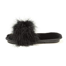 Load image into Gallery viewer, Women&#39;s Furry Fur Slippers Memory Foam House Slippers House Shoes(Black,6.5-7)