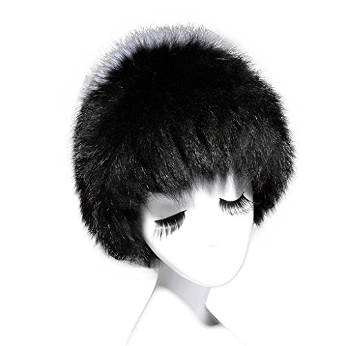Fur Story 15662 Women's Real Puff Fox Fur Beanie Hat Skull Cap