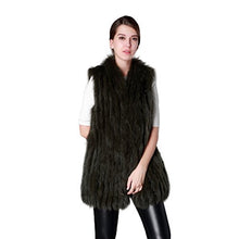 Load image into Gallery viewer, fur story Women&#39;s Long Fur Vest with Real Fox Fur Thick Warm Vest Sleeveless V Neck