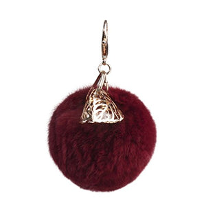 Fur Story FS17811 Fur Pom Pom KeyChain Bag Car Purse Charm Fluffy Fur Keychain Ball