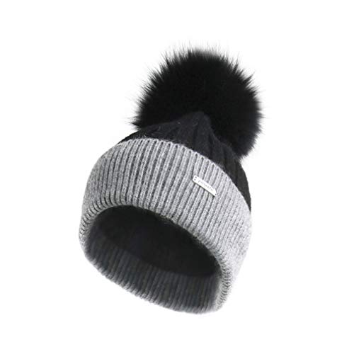 Pilipala Kids Winter Knitted Hat Pom Pom Beanie Circle Scarf Boys Girls Soft Warm Cap Fleece Toddler Earflap