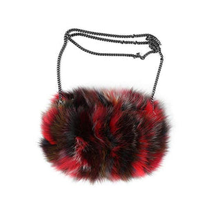 Fur Story Purses for Women Metal Strap Crossbody Bags Small Sling Bag Fuzzy Shoulder Bag Cute Plush Bag