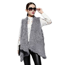 Load image into Gallery viewer, Fur Story Women&#39;s Knitted Real Rabbit Fur Vest Inclined Placket