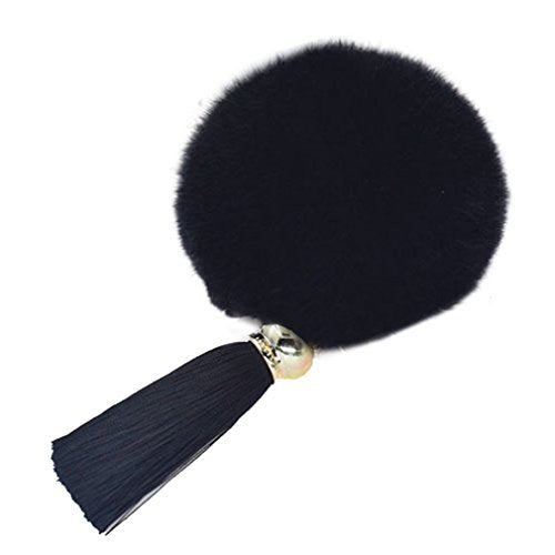 Fur Story 16818 Real Rex Rabbit Fur Pompom Ball Car Key Chain Handbag Key Rings