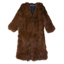 Load image into Gallery viewer, Fur Story Women&#39;s Long Genuine Fox Fur Coat Thick Warm Coat Nine Points Sleeve V Neck