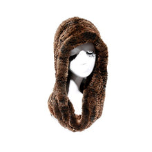 Load image into Gallery viewer, Fur Story 15670 Women&#39;s Knitted Real Rabbit Fur Beanie Hat with Fur Hat Scarf