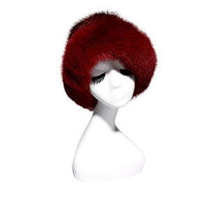 Fur Story 15671 Women's Knitted Real Mink Fur Bucket Hat with Fox Fur Brim