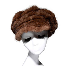 Load image into Gallery viewer, Fur Story 15669 Women&#39;s Knitted Real Mink Fur Beret Hat
