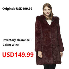 Load image into Gallery viewer, Ladies Winter Rabbit Belt Fox Fur Decorative Cover Warm Jacket 151254