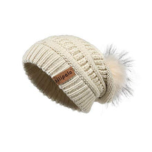 Load image into Gallery viewer, Pilipala Womens Winter Knit Beanie Hat Slouchy Warm Pom Pom Hat Faux Fur Caps for Women Ladies Girls