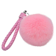 Load image into Gallery viewer, Fur Story 16821 Real Rex Rabbit Fur Pompom Ball Car Key Chain Handbag Key Rings