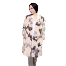 Load image into Gallery viewer, Fur Story Women&#39;s Knitted Long Fur Coat with Real Mink Fur Thick Warm Coat O Neck