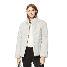 Load image into Gallery viewer, Women&#39;s Genuine Rabbit Fur Coat Fuzzy Warm Fur Jacket Winter Outware 151249