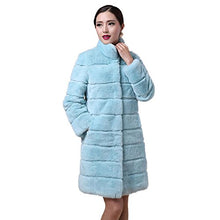 Load image into Gallery viewer, Fur Story Women&#39;s Long Fur Coat with Real Rex Rabbit Fur Nine Points Sleeve Mandarin Collar