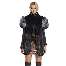 Load image into Gallery viewer, Women&#39;s Genuine Rabbit Fur Coat with Fox Fur Cuffs Warm Winter Coat 17215