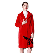Load image into Gallery viewer, fur story Women&#39;s Long Fur Coat with Real Lamb Fur Thick Warm Coat Full Sleeve Turn Down Collar