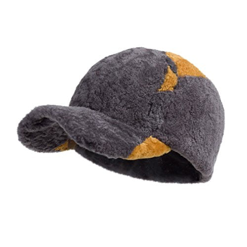 Pilipala Women Winter Visor Hat by Lamb Fur Cap Contrast Color VC17610