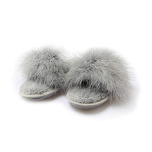 Load image into Gallery viewer, Fur Story FS19S12 Women&#39;s Furry Fur Slippers Memory Foam House Slippers Cozy Open Toe House Shoes