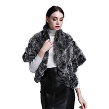 Load image into Gallery viewer, Fur Story Women&#39;s Fur Wrap with Rabbit Fur Shawl Cape for Winter