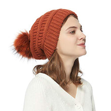 Load image into Gallery viewer, Pilipala Womens Winter Knit Beanie Hat Slouchy Warm Pom Pom Hat Faux Fur Caps for Women Ladies Girls