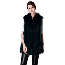 Load image into Gallery viewer, fur story Women&#39;s Long Fur Vest with Real Fox Fur Thick Warm Vest Sleeveless V Neck