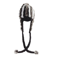 Load image into Gallery viewer, Fur Story Women&#39;s Real Rex Rabbit Fur Hat Thick Warm Winter Hat with Fur Tassels Headgear