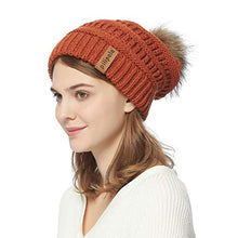 Load image into Gallery viewer, Pilipala Womens Winter Knit Beanie Hat Slouchy Warm Pom Pom Hat Faux Fur Caps for Women Ladies Girls