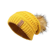 Load image into Gallery viewer, Pilipala Womens Winter Knit Beanie Hat Slouchy Warm Pom Pom Hat Faux Fur Caps for Women Ladies Girls
