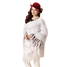 Load image into Gallery viewer, Fur Story Women&#39;s Knitted Long Fur Poncho with Real Mink Fur Thick Warm Pullover with Tassels