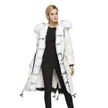 Load image into Gallery viewer, fur story Women&#39;s Parka Jacket with Fox Fur Hood-Placket Thick Winter Fur Coat with Mink Fur Lining 18112
