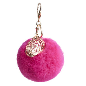 Fur Story FS17811 Fur Pom Pom KeyChain Bag Car Purse Charm Fluffy Fur Keychain Ball