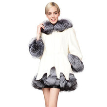 Load image into Gallery viewer, fur story Women&#39;s Long Real Mink Fur Coat with Fox Fur Hem and Cuff