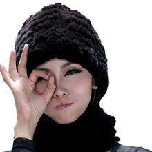 Load image into Gallery viewer, Fur Story Women&#39;s Fur Hat with Real Rex Rabbit Fur Thick Warm Winter Hat with Fur Tassels