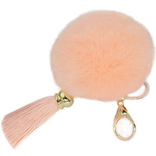 Load image into Gallery viewer, Fur Story 16818 Real Rex Rabbit Fur Pompom Ball Car Key Chain Handbag Key Rings