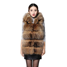 Load image into Gallery viewer, fur story 152113 Women&#39;s Real Raccoon Fur Vest with Hoodie