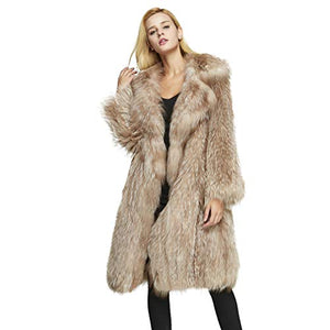 Fur Story Women's Fox Fur Coat Winter Knitted Fur Jacket with Turn-Down Collar Fox