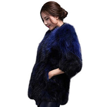 Load image into Gallery viewer, fur story Women&#39;s Long Real Raccoon Fur Coat 3/4 Sleeve