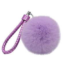 Load image into Gallery viewer, Fur Story 16821 Real Rex Rabbit Fur Pompom Ball Car Key Chain Handbag Key Rings