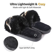 Load image into Gallery viewer, Women&#39;s Furry Slippers Open Toe Slippers Memory Foam Fluffy House Slippers 22S08