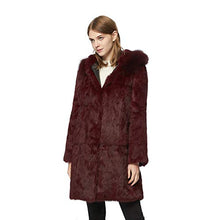 Load image into Gallery viewer, Ladies Winter Rabbit Belt Fox Fur Decorative Cover Warm Jacket 151254